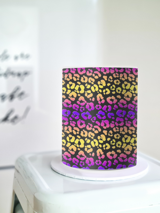 Leopard print edible image cake wrap