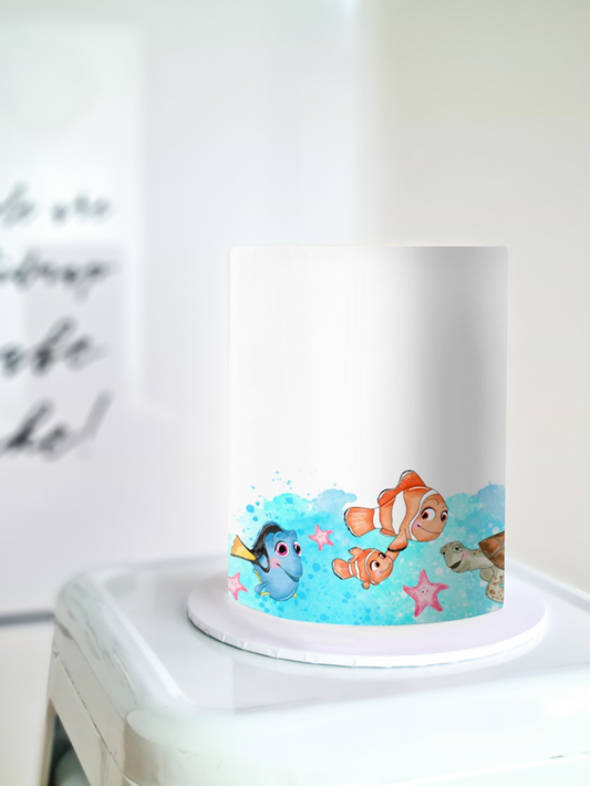 Finding nemo and dory edible image cake wrap