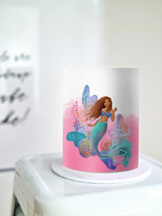 The little mermaid cake wrap edible image