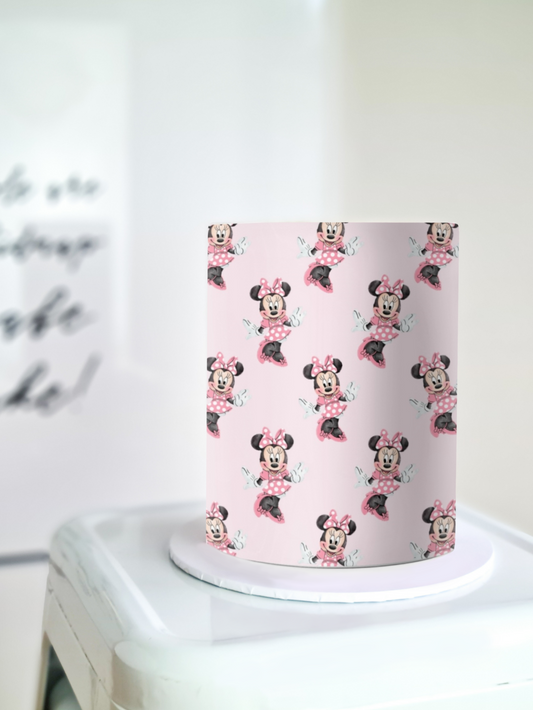Minnie mouse cake wrap edible image