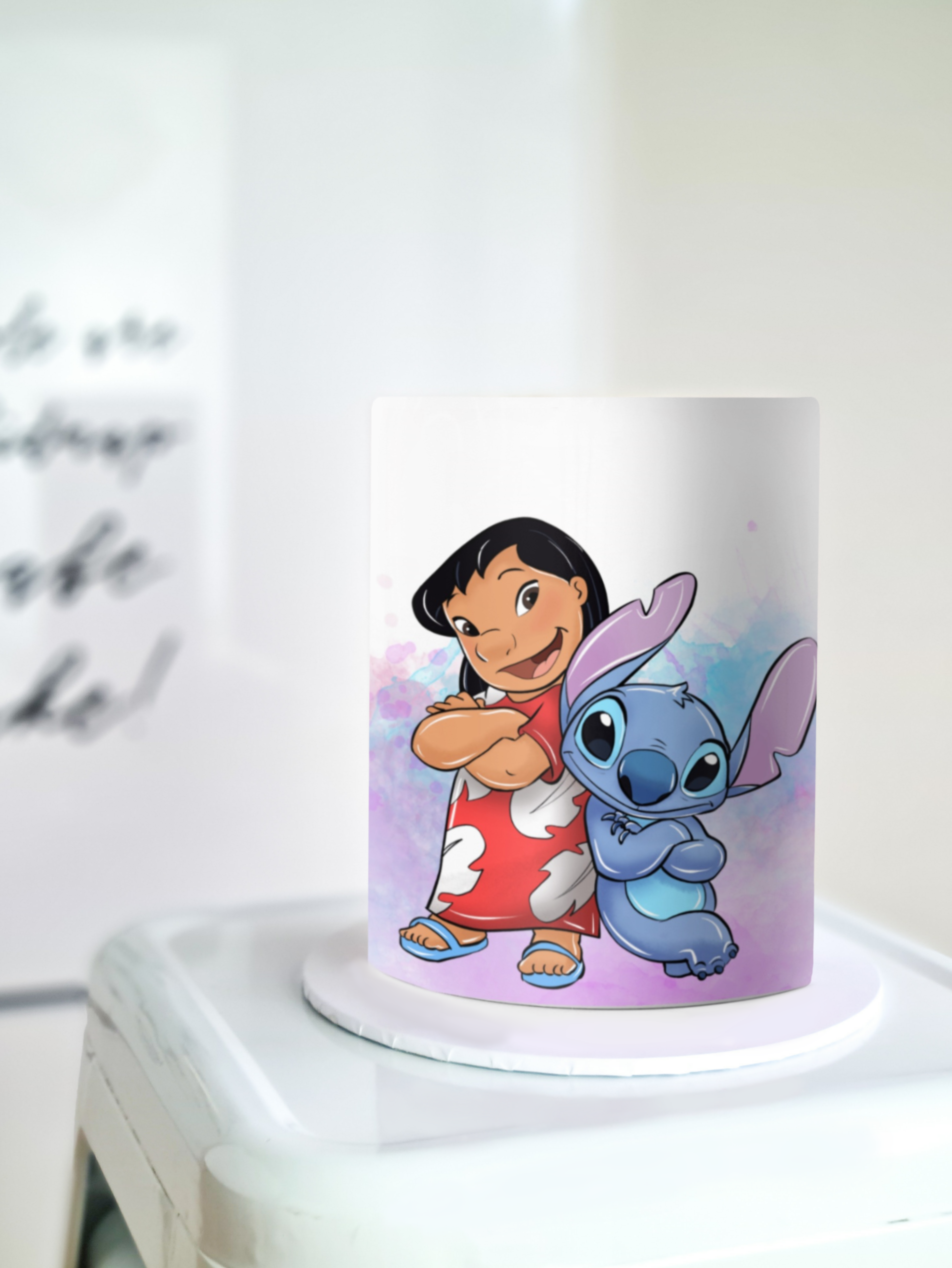 Stitch and lilo edible image frosting sheet cake wrap