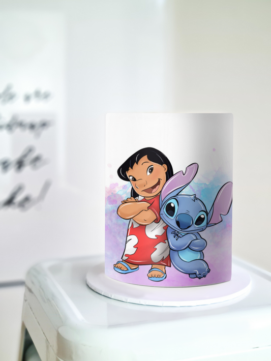 Stitch and lilo edible image frosting sheet cake wrap