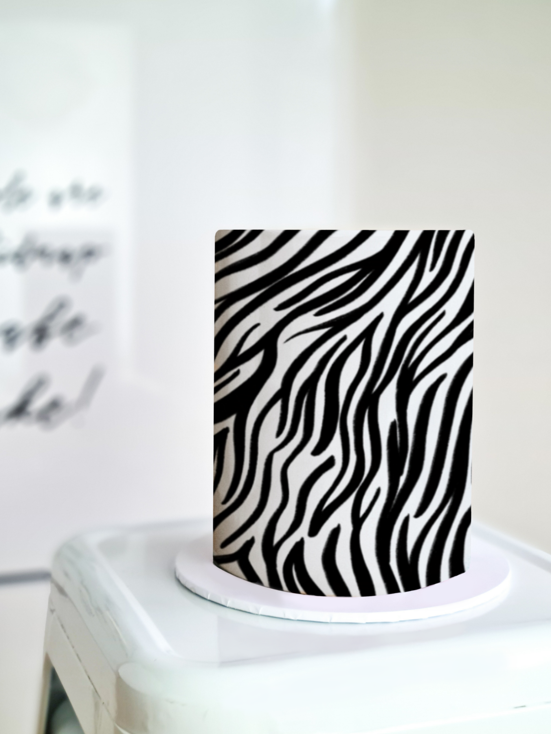 Zebra print cake wrap edible image