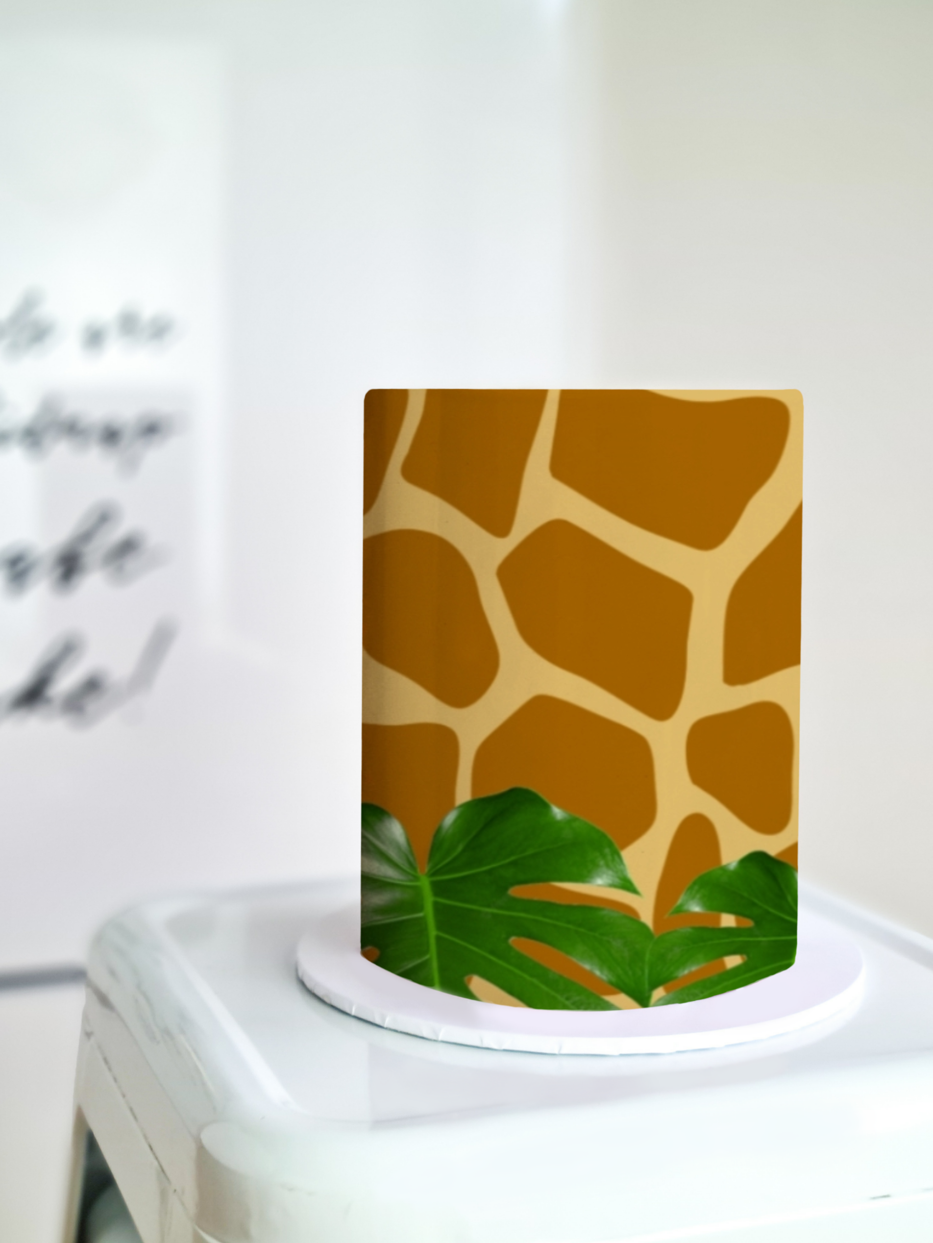 Giraffe print cake wrap edible image
