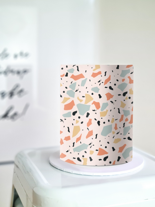 Terrazo Mosaic Edible Image cake wrap