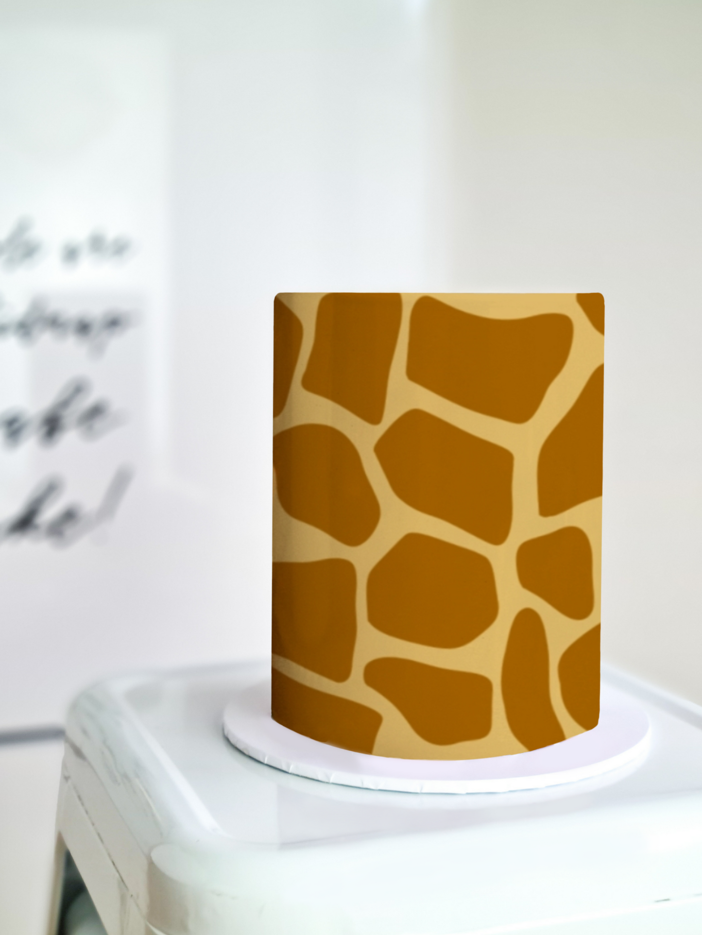 Giraffe print cake wrap edible image