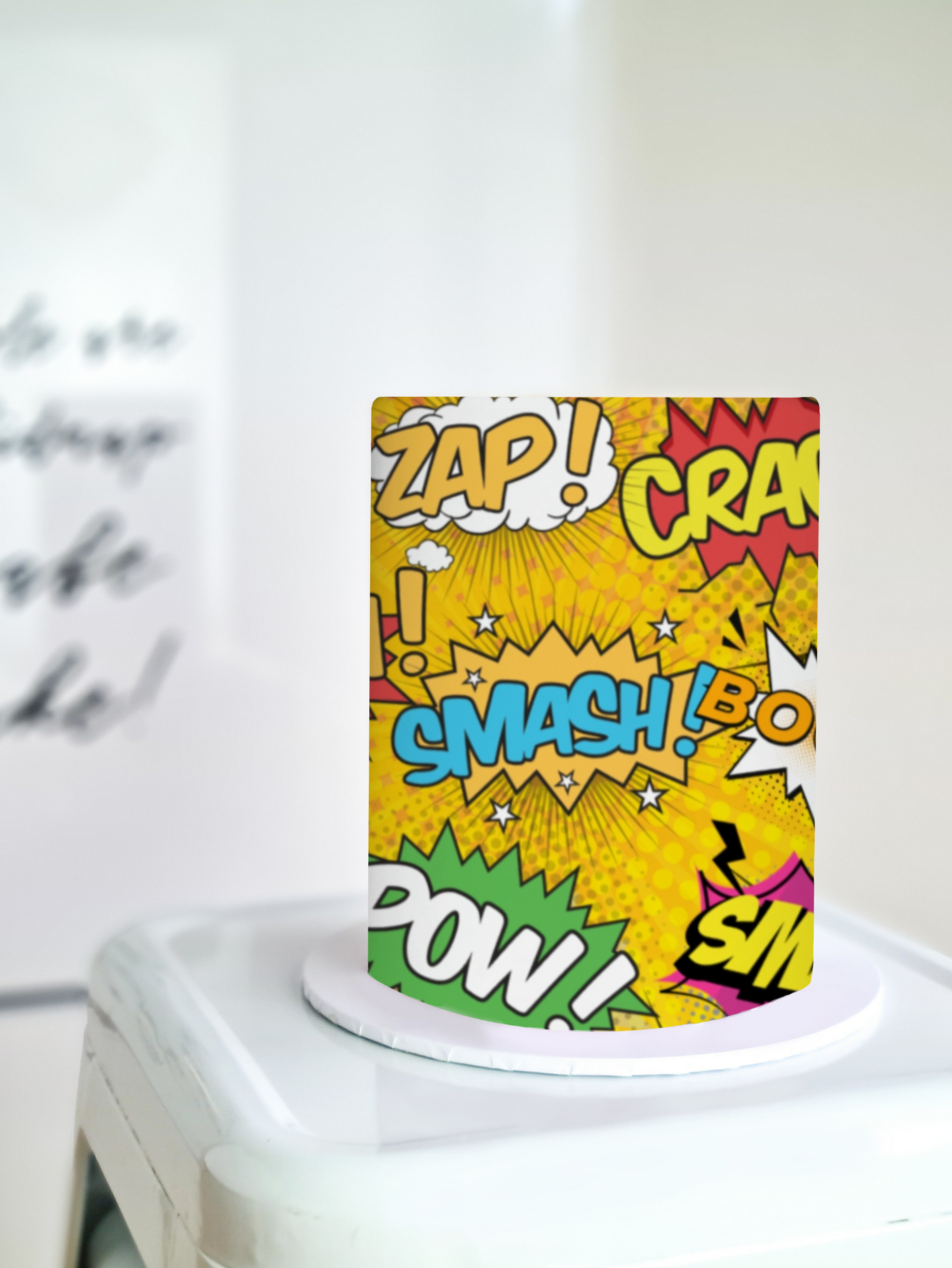 Comic Book Action Cake Wrap - A4 Edible Image - Superheroes Icing Sheet