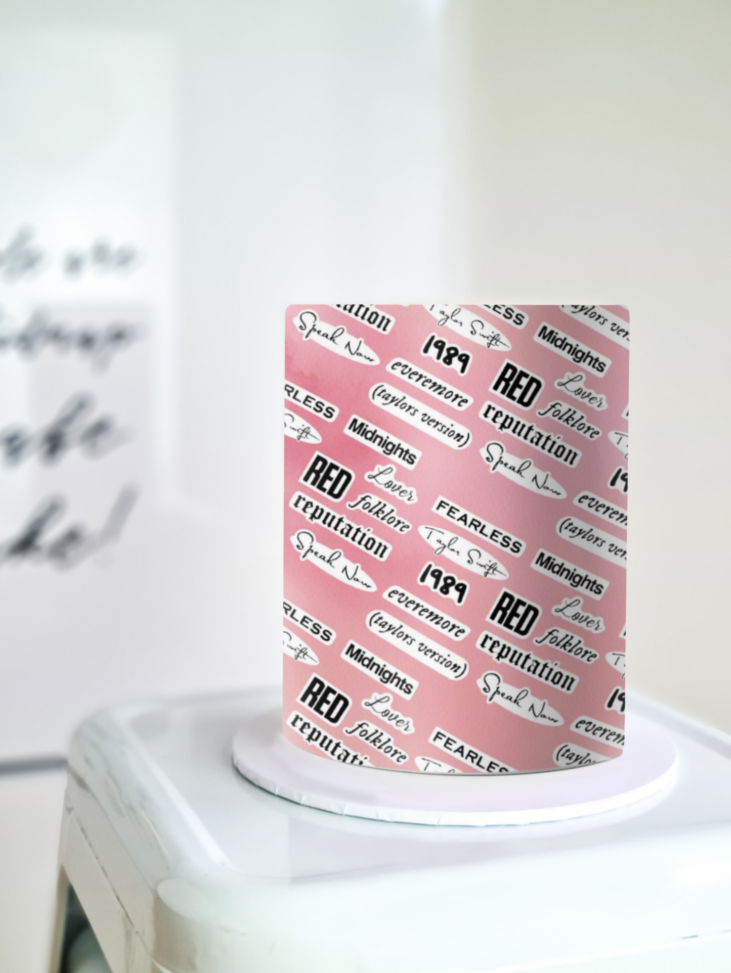 Taylor swift albums pattern cake wrap edible image topper