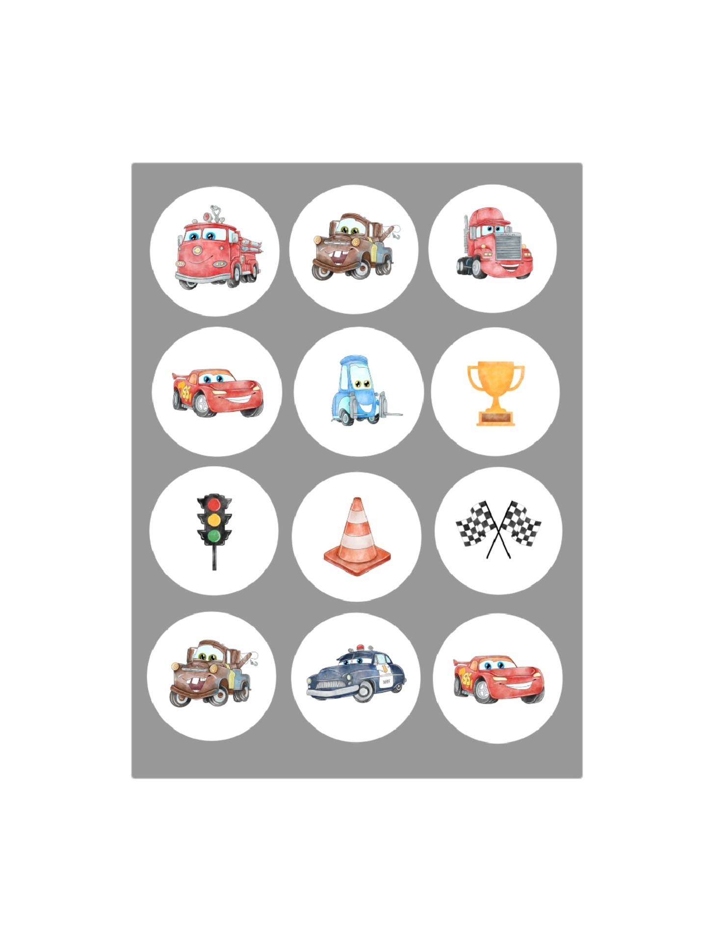 Cars Cupcake Toppers 6 or 12 Pack - Lightning McQueen Themed Picks - Licensed