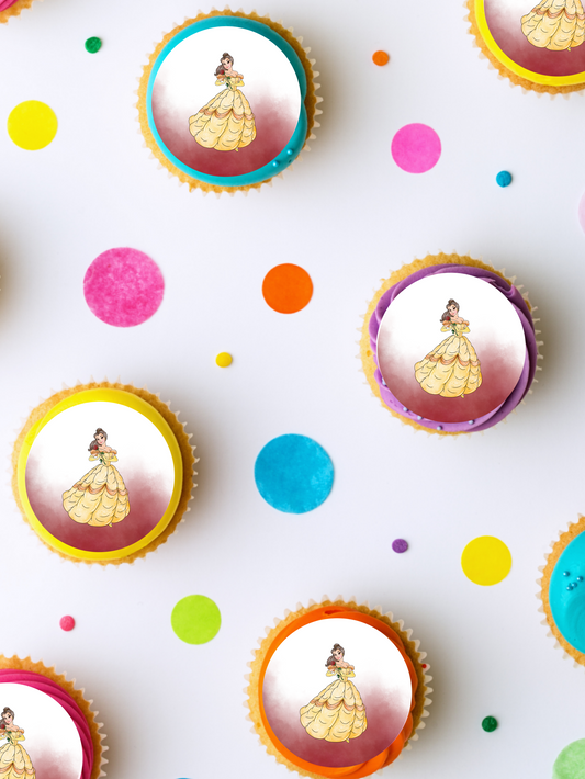 Princess Belle Edible cupcake toppers