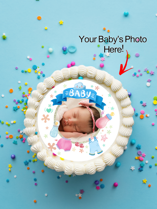 Custom baby frame edible cake topper