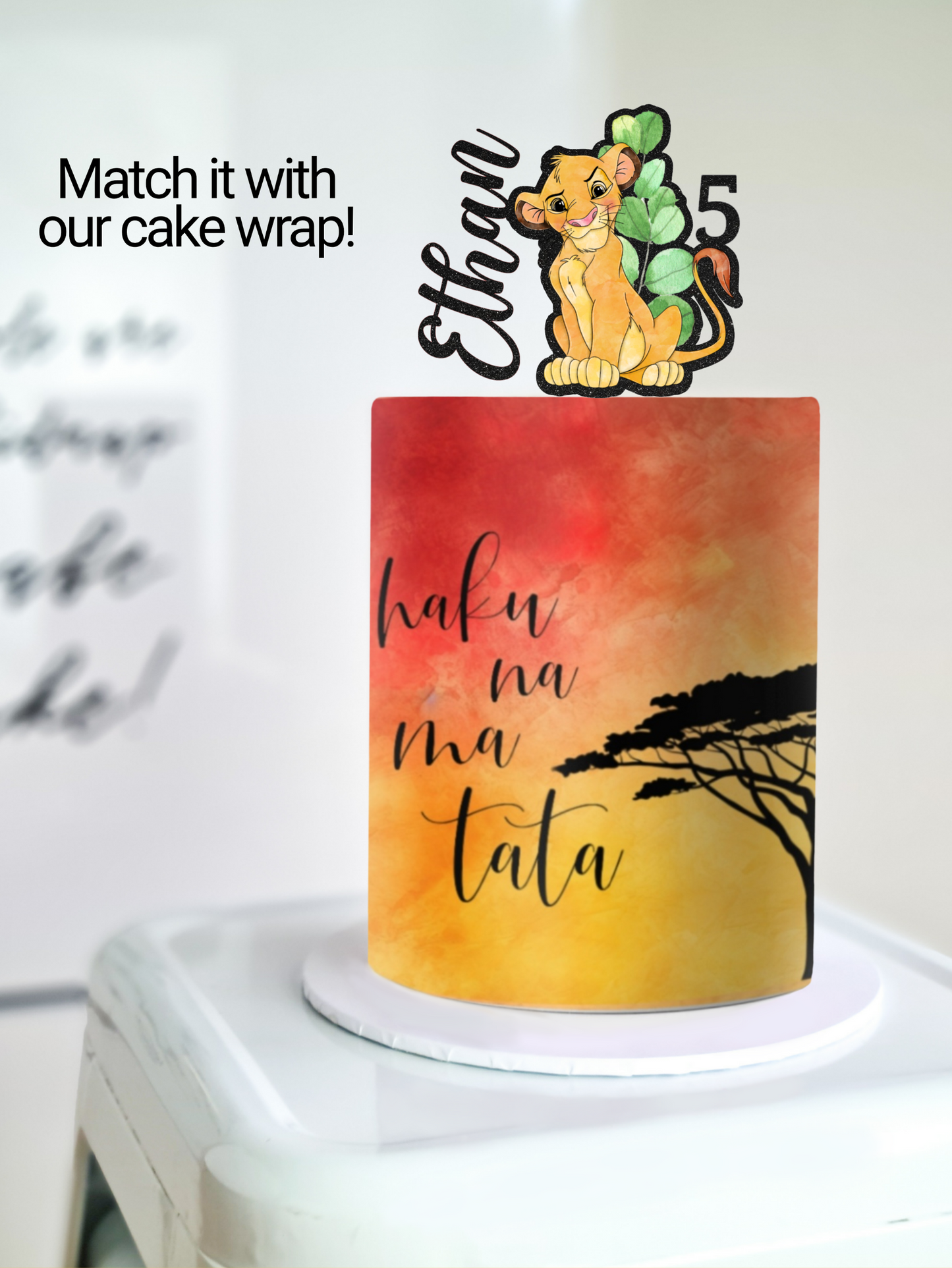 The Lion King Cake Topper - Simba Disney Themed - Personalized Name + Age - Licensed
