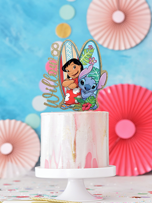 Stitch and Lilo custom cake topper