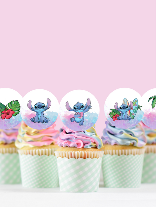 Stitch and lilo cupcake topper picks