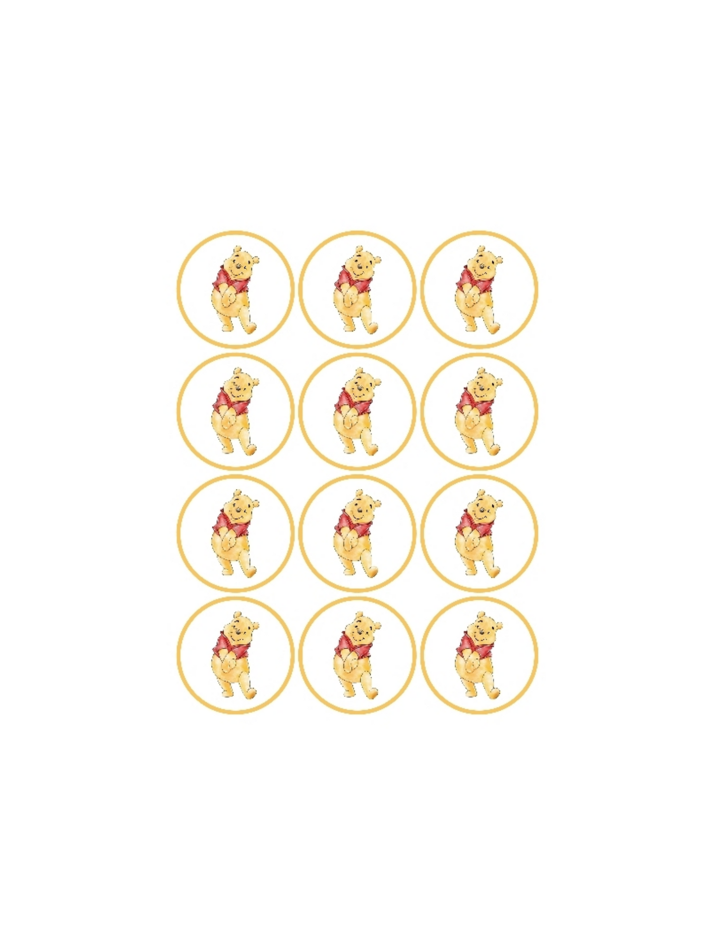 Winnie the pooh cupcake topper picks