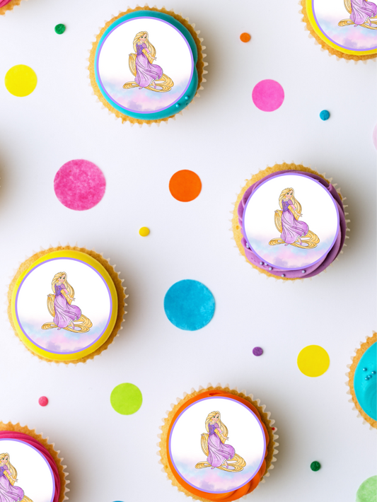 Rapunzel edible cupcake toppers