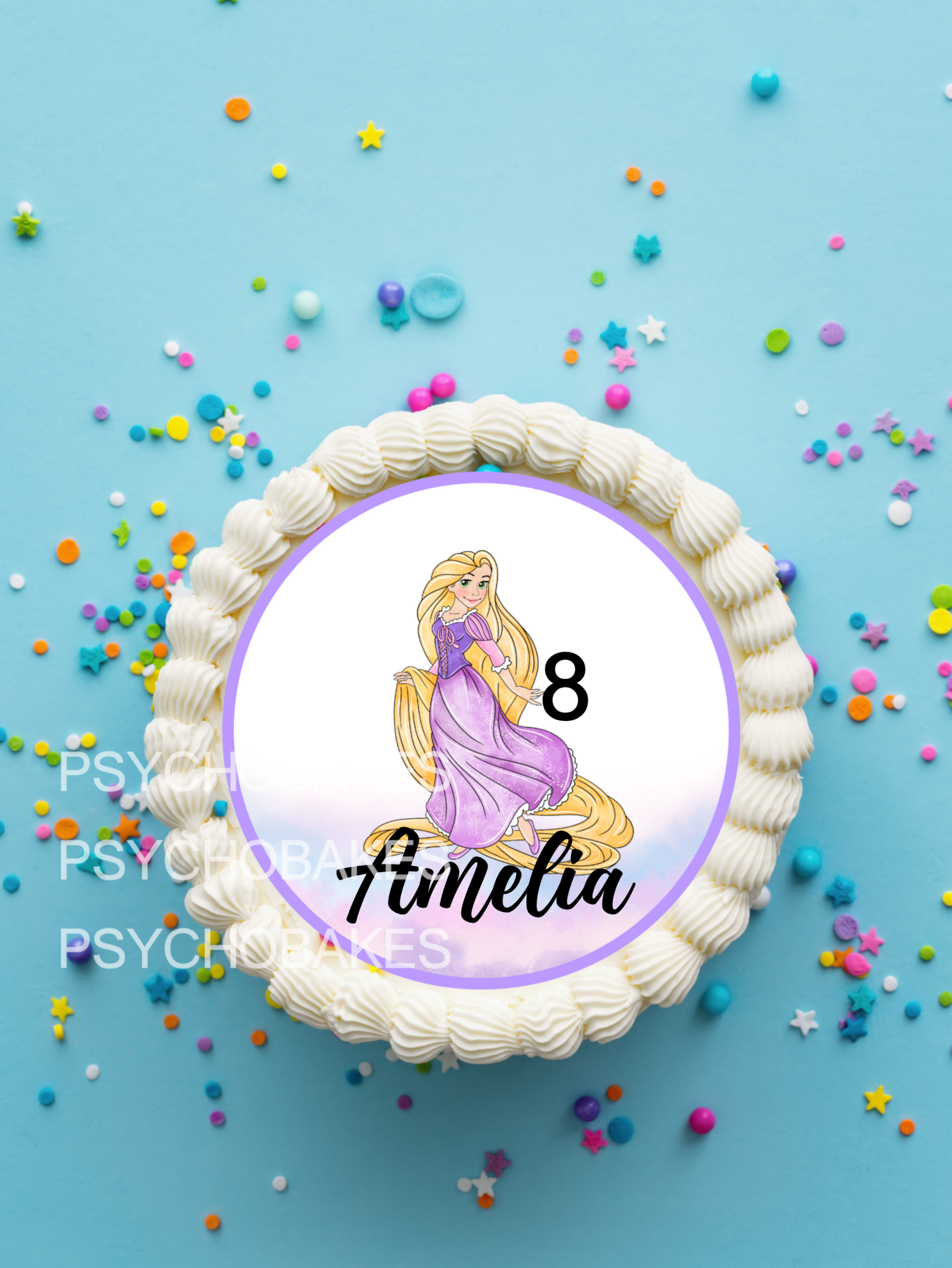 Princess rapunzel edible cake topper