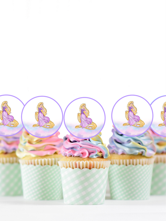 Rapunzel cupcake topper picks