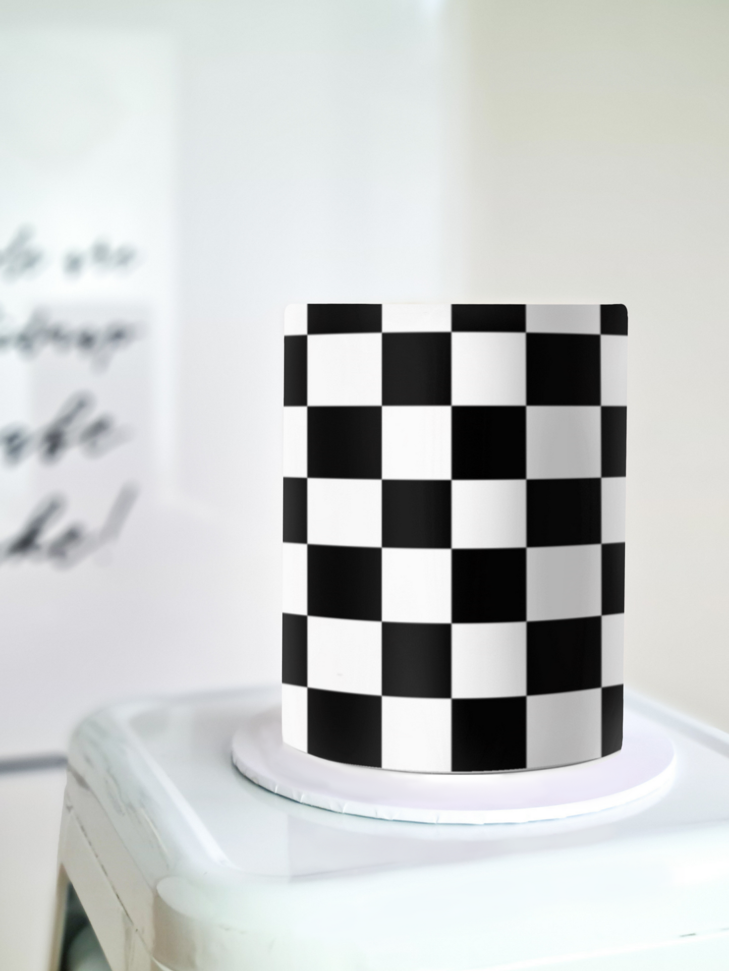 Checkered Cake Wrap edible image