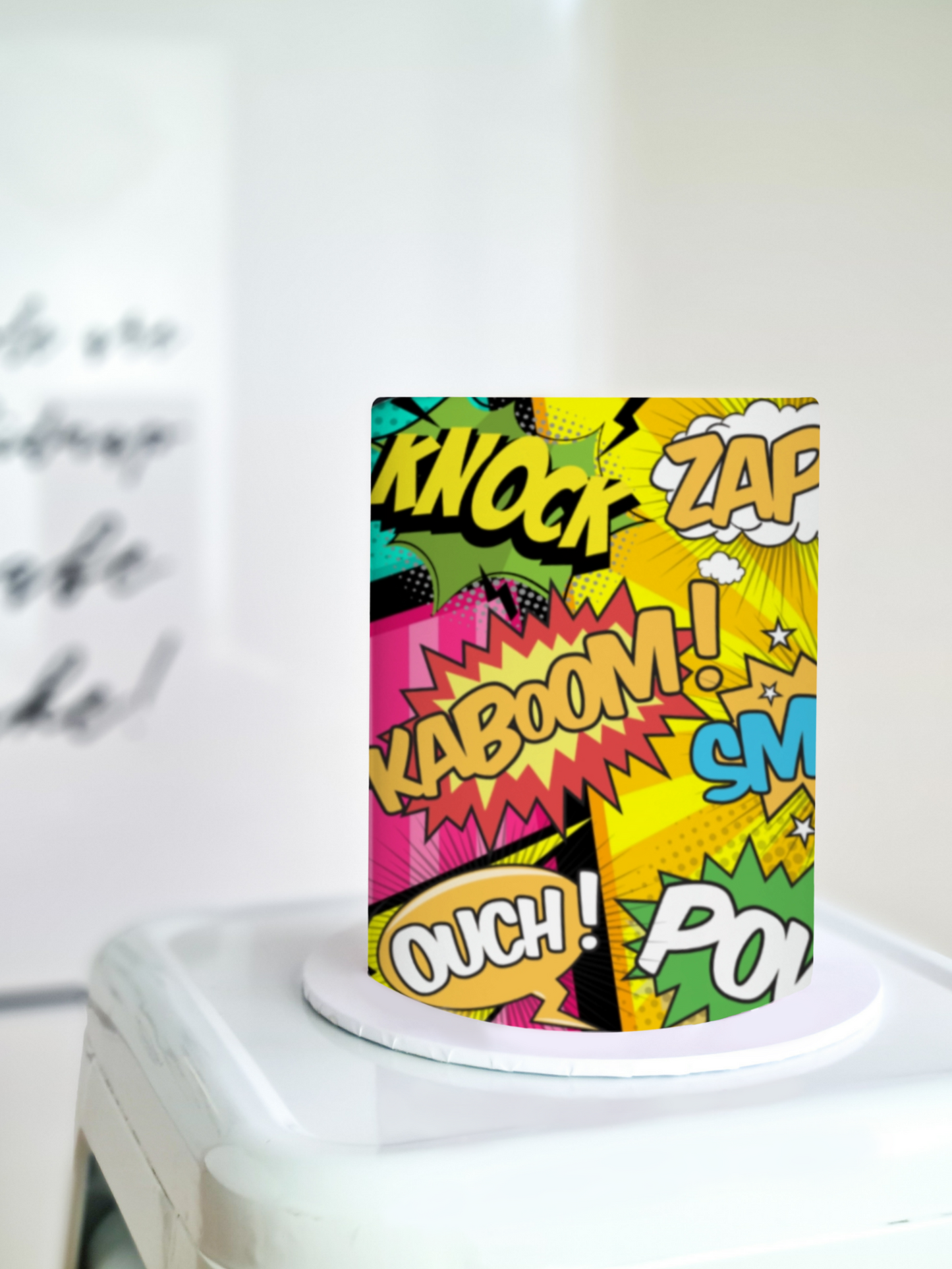 Comic Book Action Cake Wrap - A4 Edible Image - Superheroes Icing Sheet