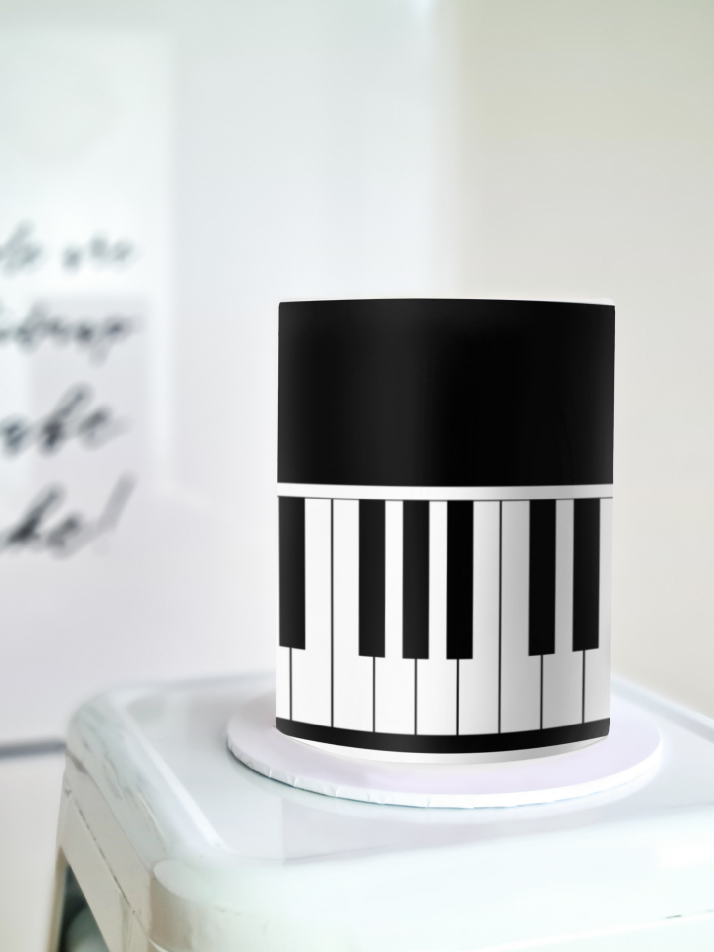 Piano keys cake wrap edible image