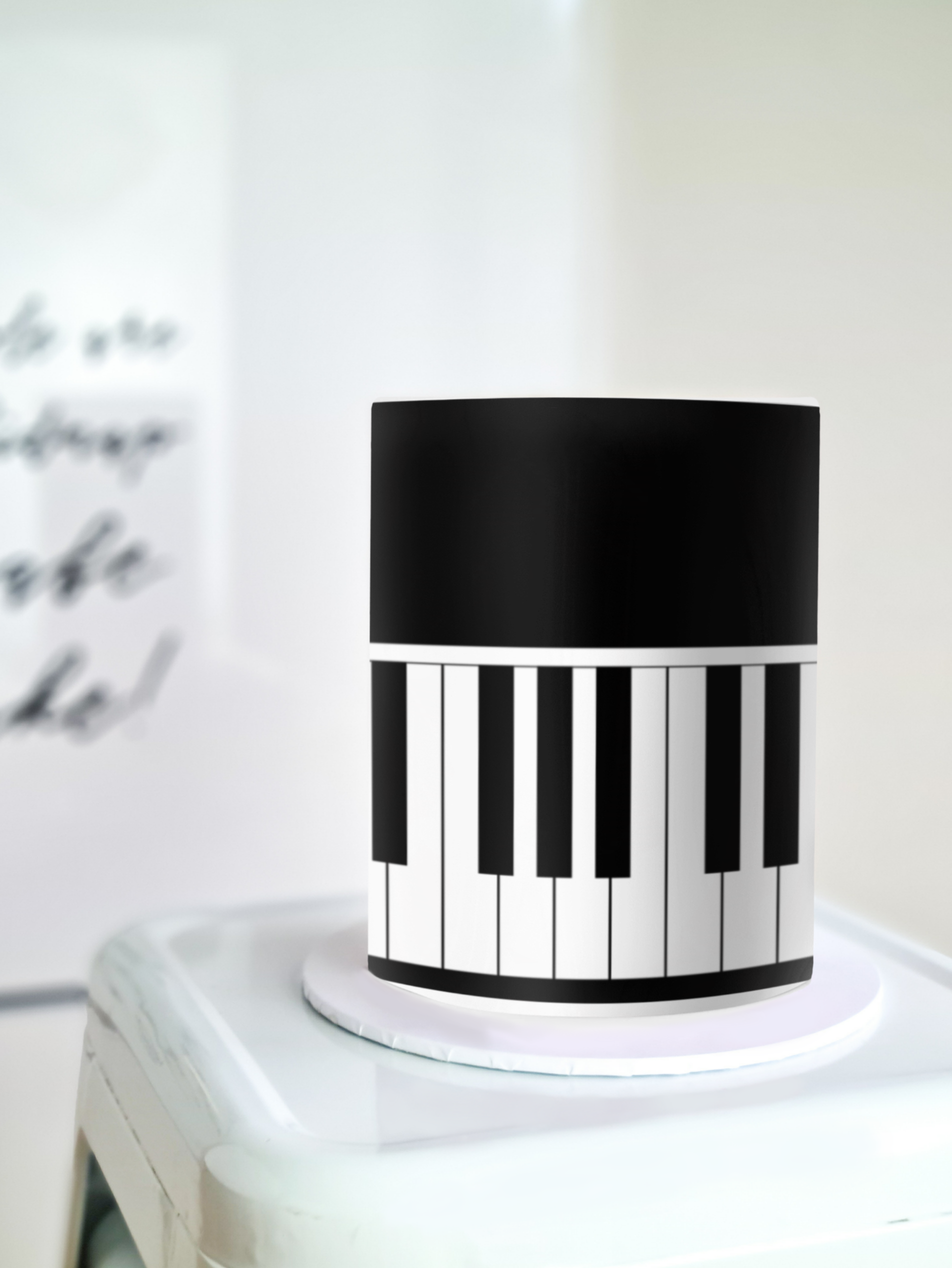 Piano keys cake wrap edible image
