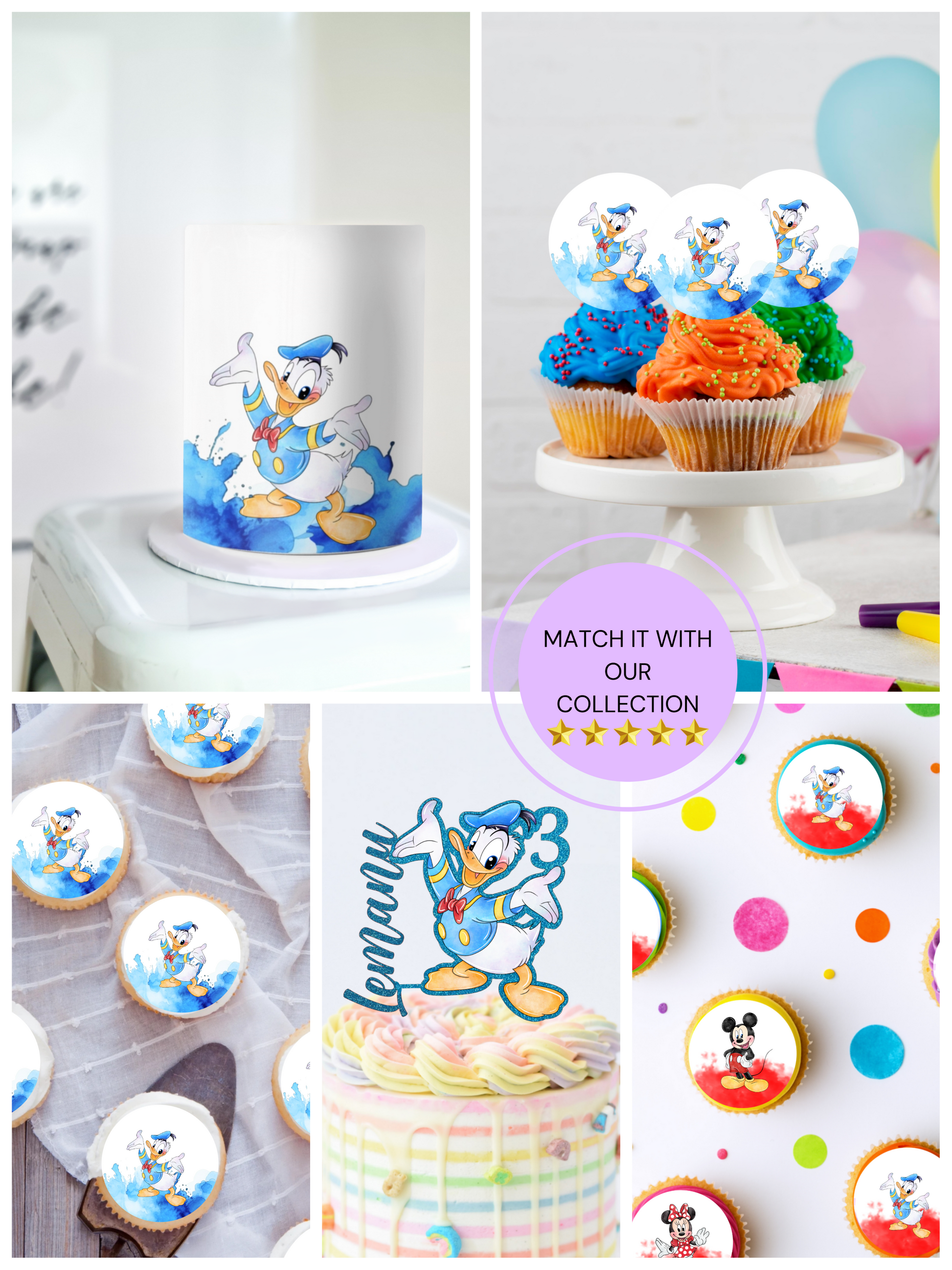 Donald duck cake topper cake wrap cake decorations