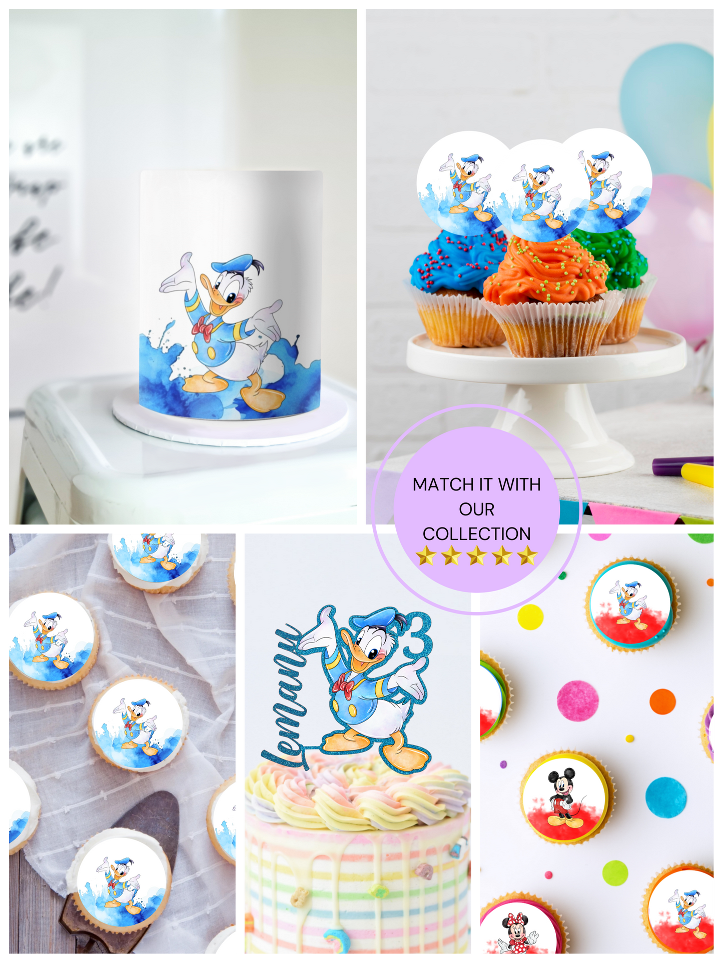 Donald duck cake topper cake wrap cake decorations