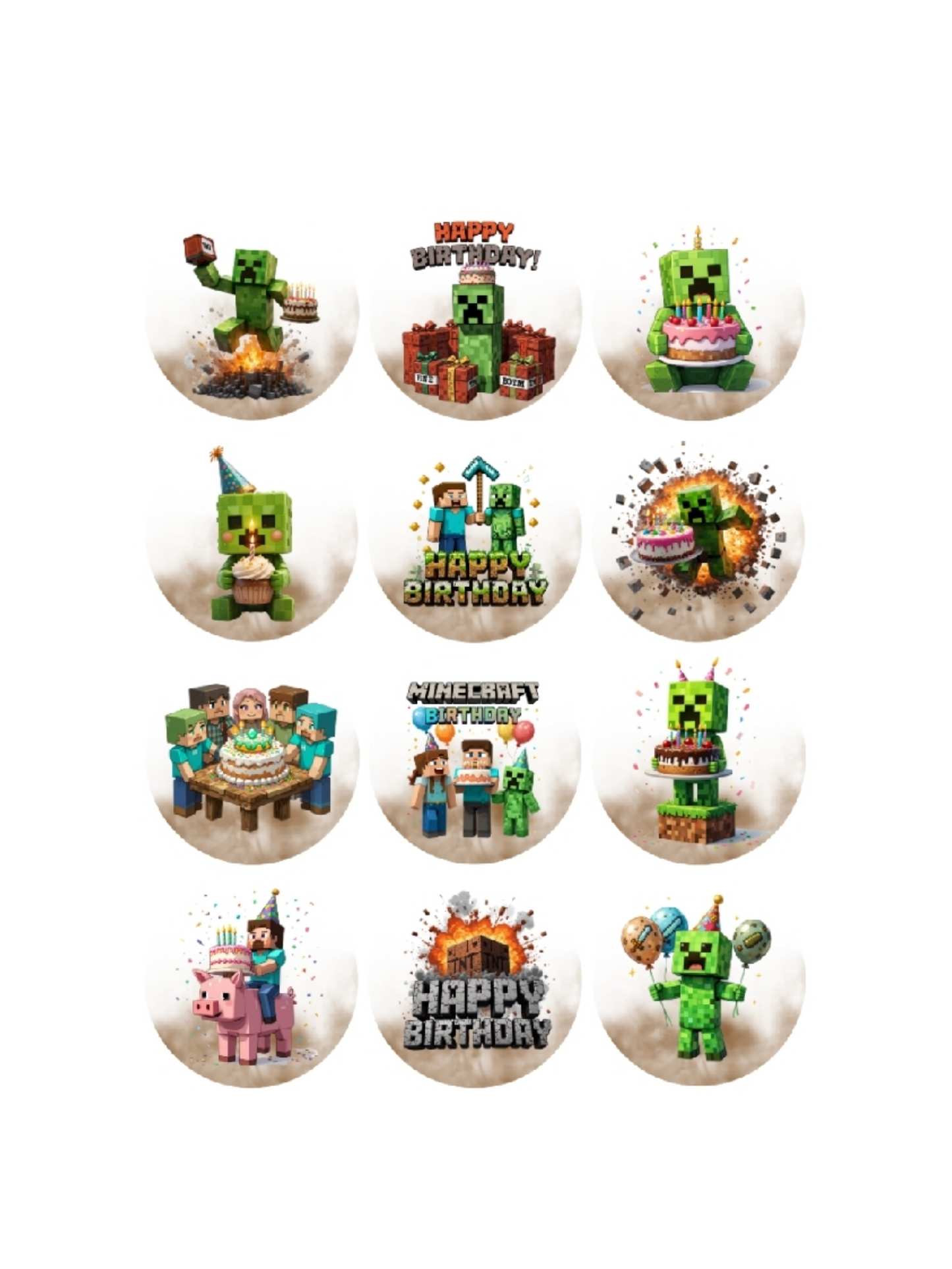 Minecraft cupcake topper picks
