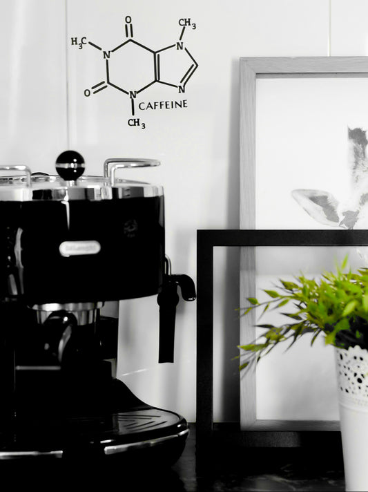 Coffee Vinyl Decal - Caffeine Chemical Structure - Fun Coffee Art Wall Decal Sticker