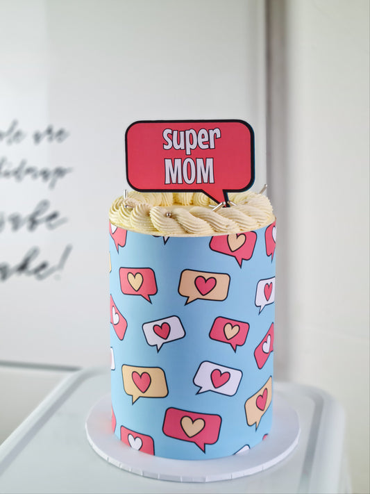Heart Message Cake Wrap - A4 Edible Image Frosting Sheet