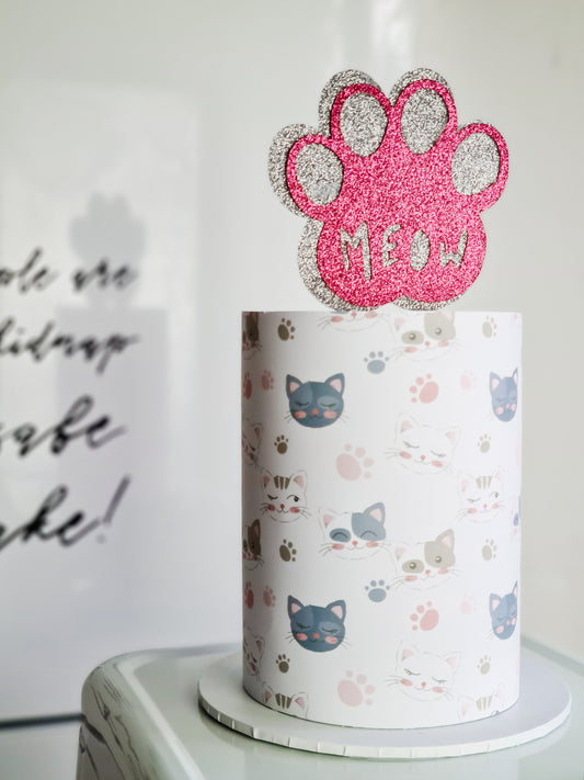 pet cat paw edible image frosting sheet