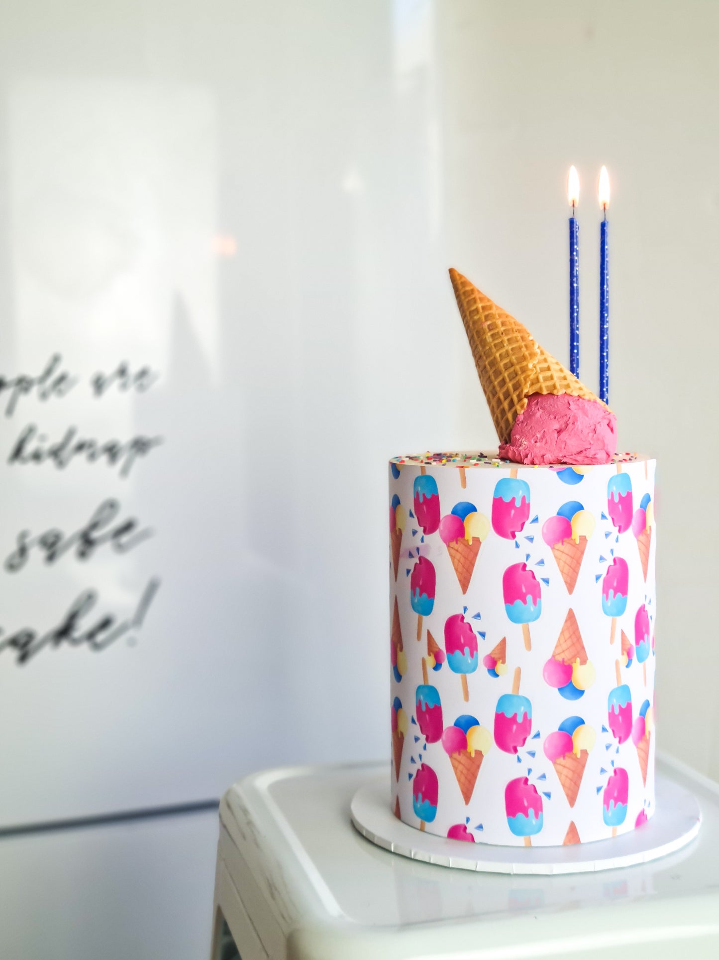 Icecream Cake Wrap - Summer Popsicle A4 Edible Image Frosting Sheet