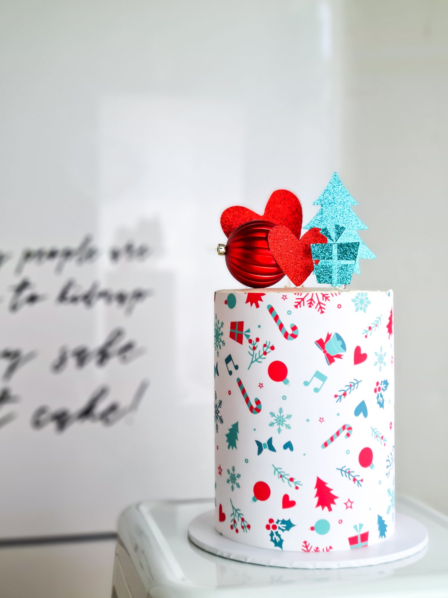Christmas cake wrap edible icing image
