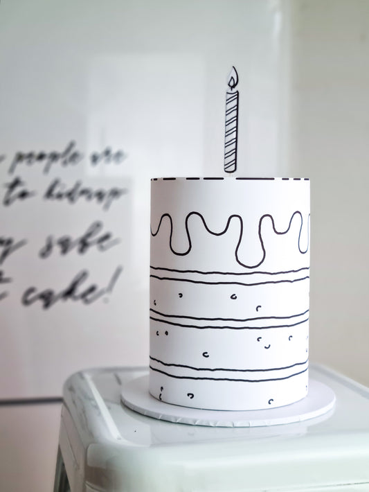 Comic cartoon cake wrap edible image