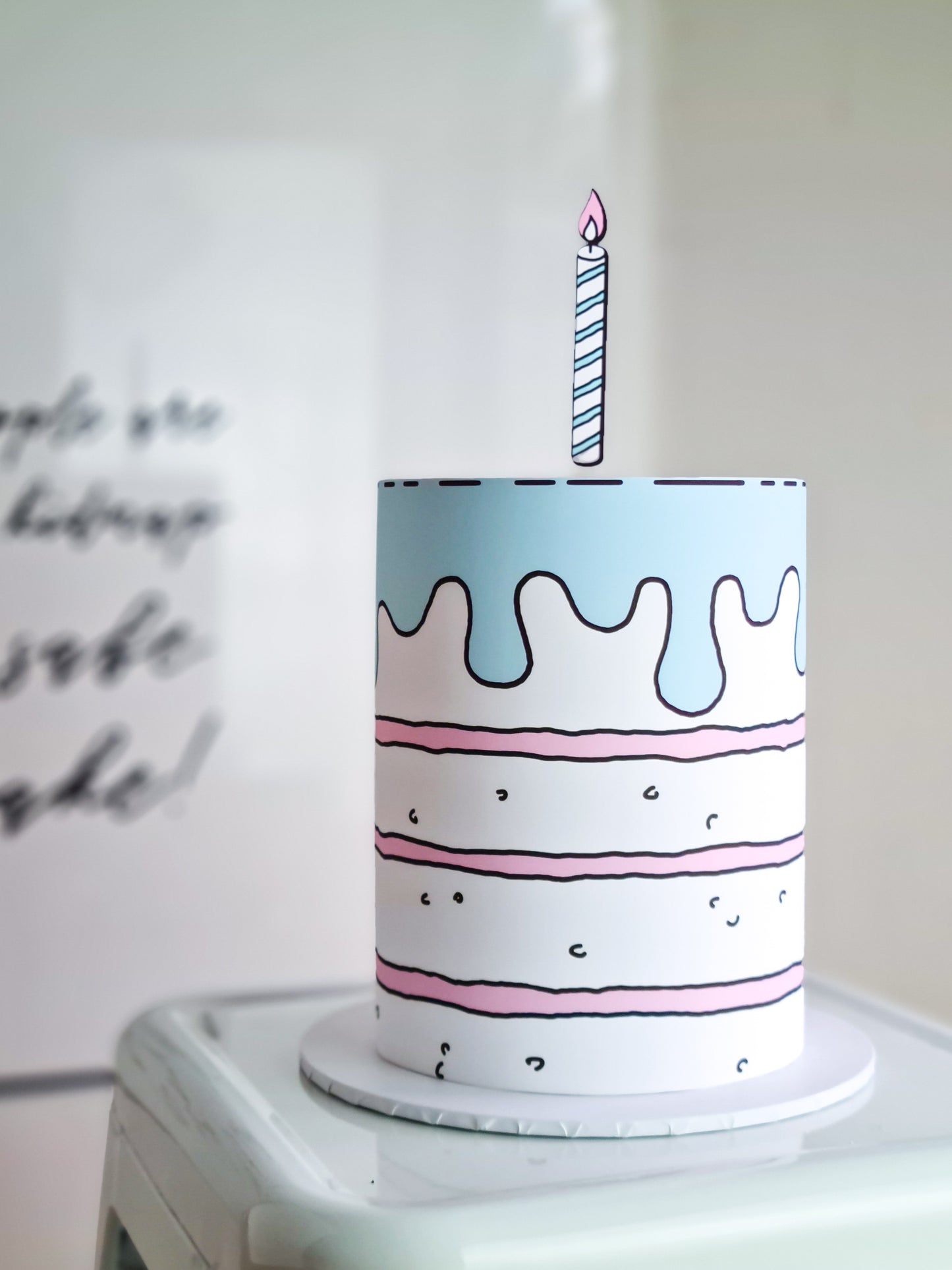 Cartoon cake wrap edible image