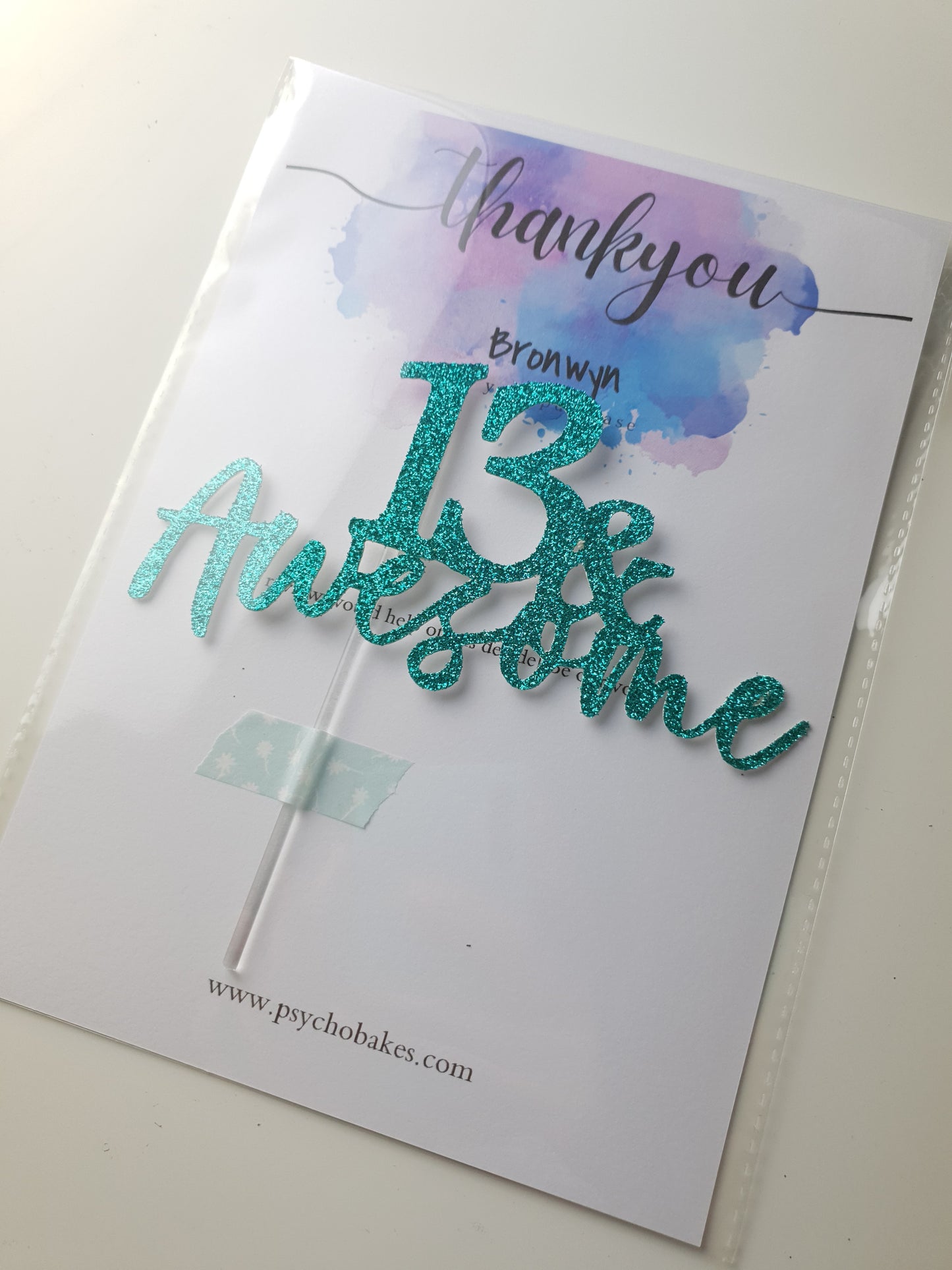 Cake Topper - 13 & Awesome - Thirteen Teenager