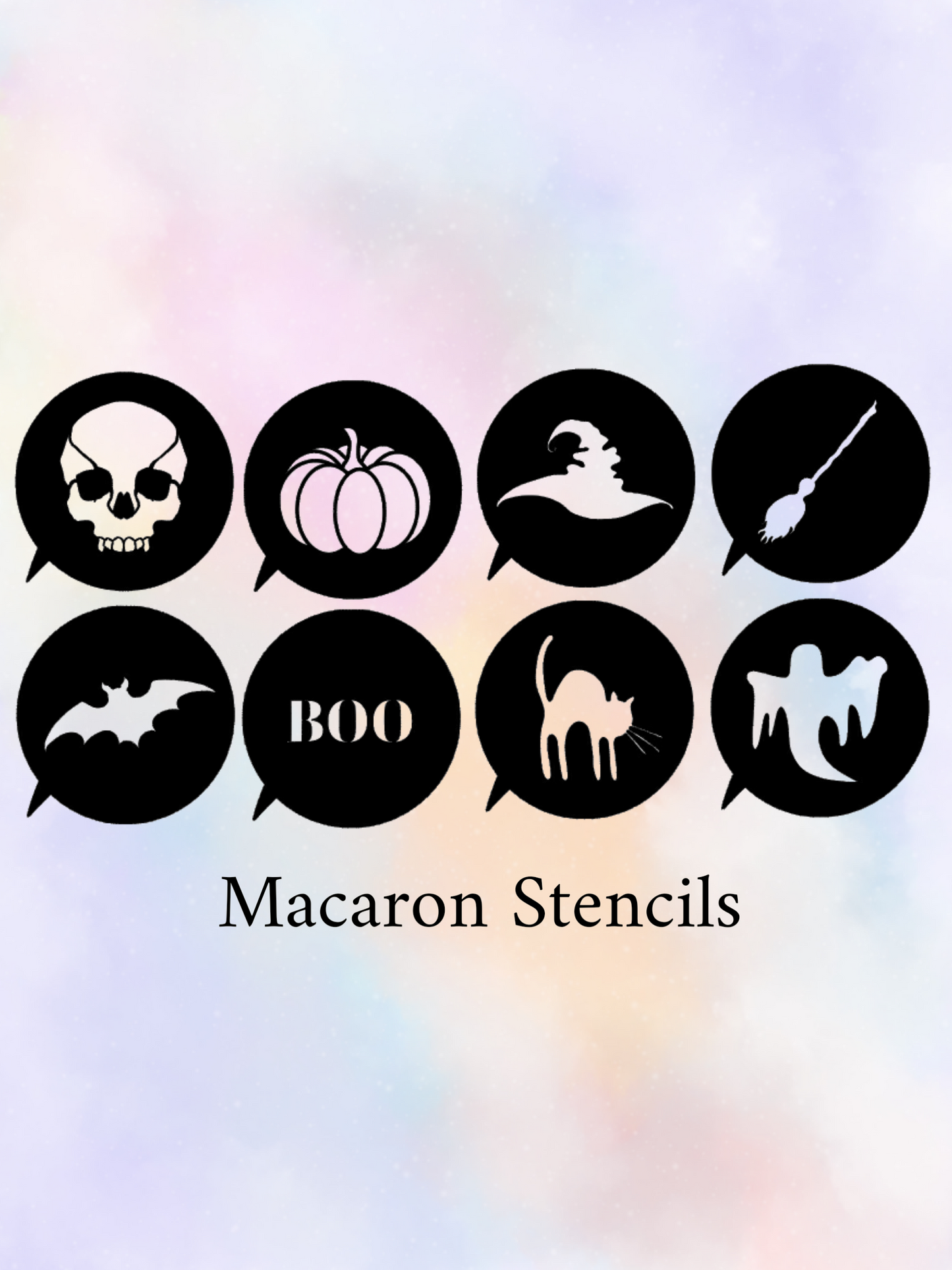 Halloween macaron stencil