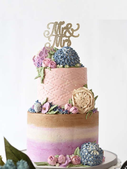Mr and mrs cake topper