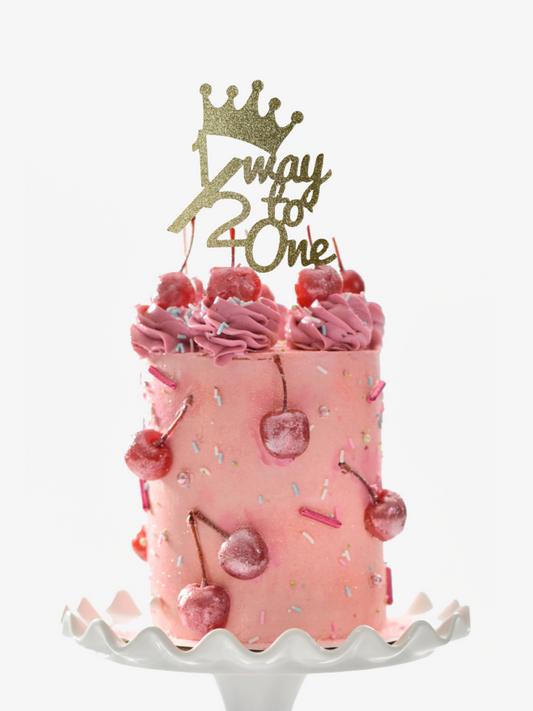 Half way to one cake topper