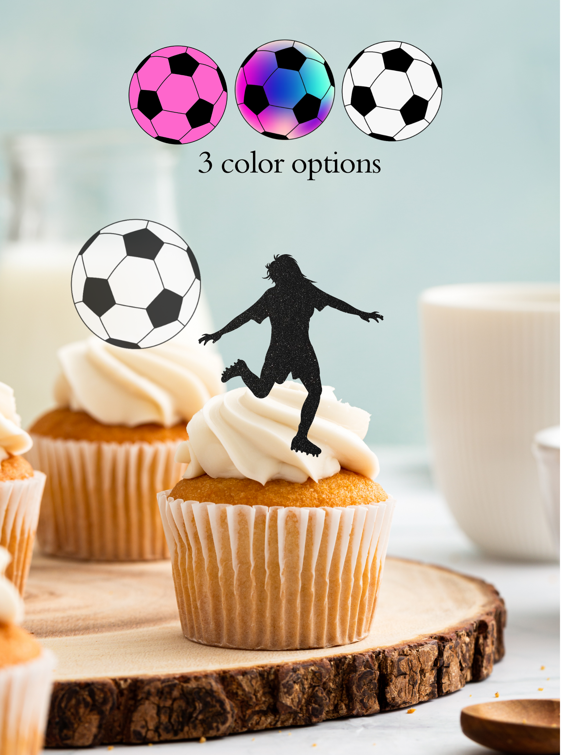 Soccer football cupcake toppers