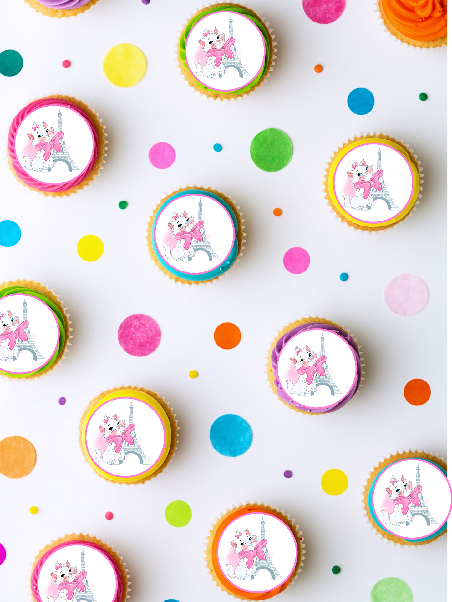 Marie aristocats edible cupcake topper discs