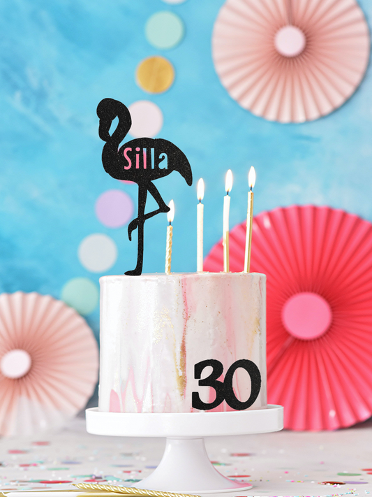 Flamingo cake topper