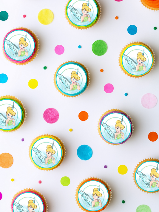 Tinkerbell edible cupcake toppers icing