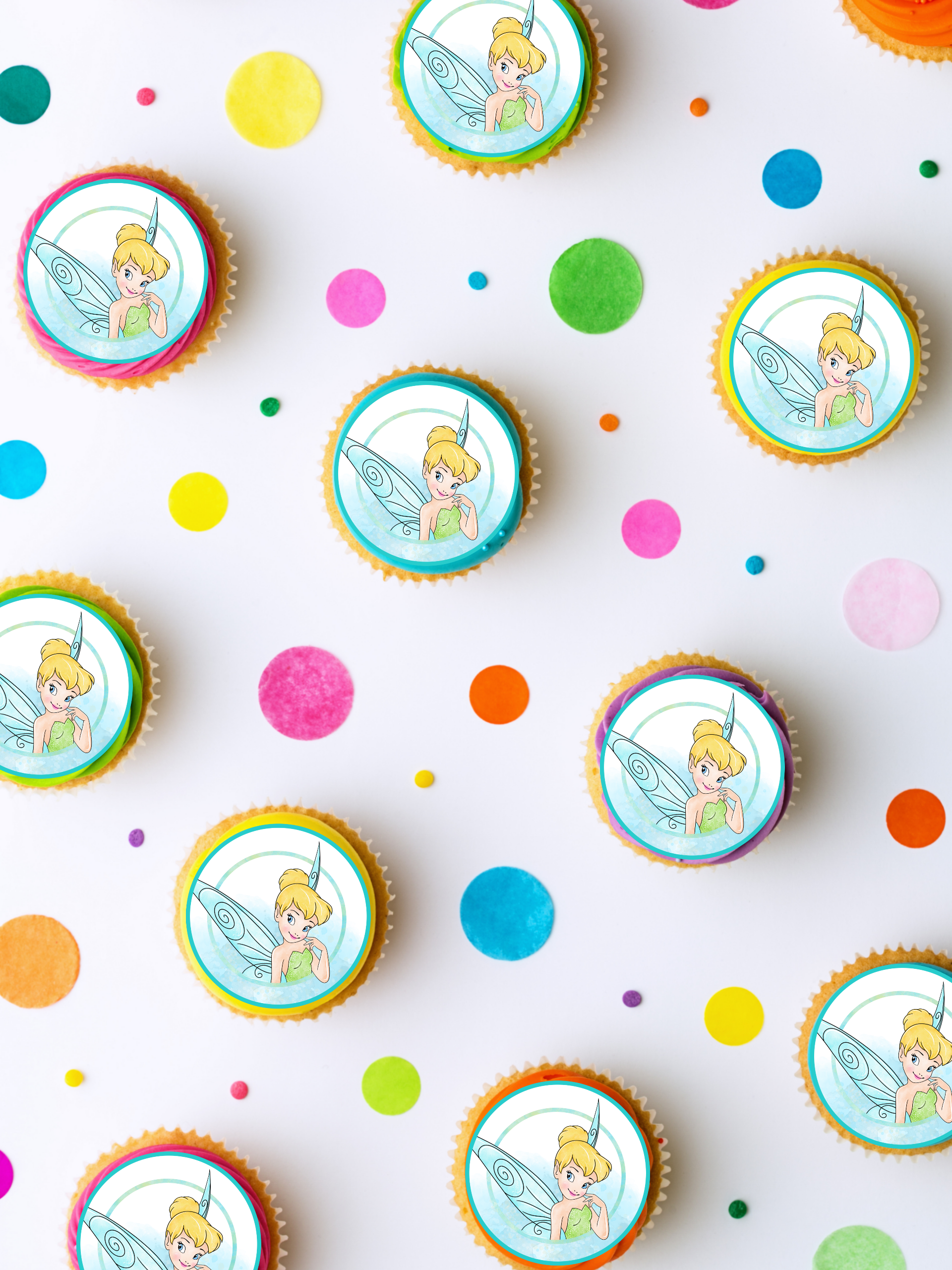 Tinkerbell edible cupcake toppers icing