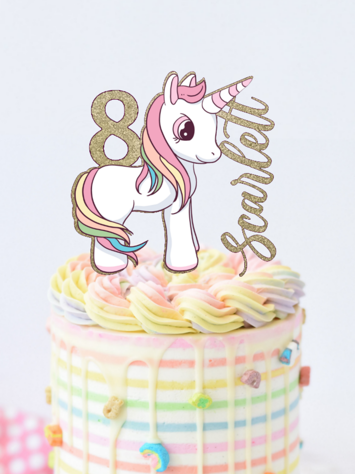 Unicorn cake topper custom