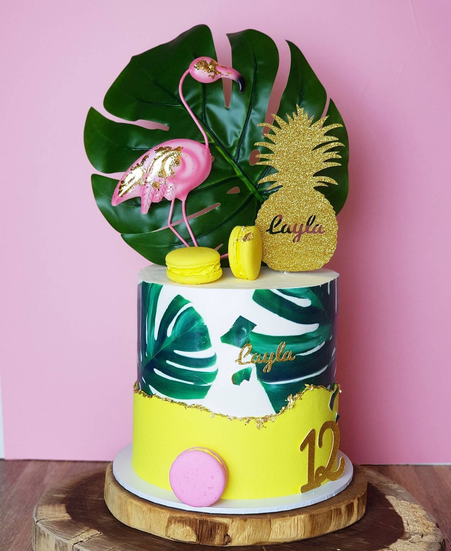 Tropical leaf edible image/ A4 cake wrap