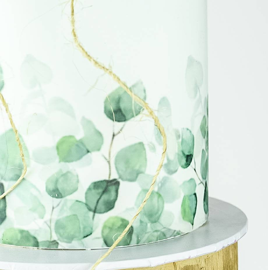 Eucalyptus edible image, Eucalyptus leaf cake wrap, Gum Leaf edible image, Gum Leaf