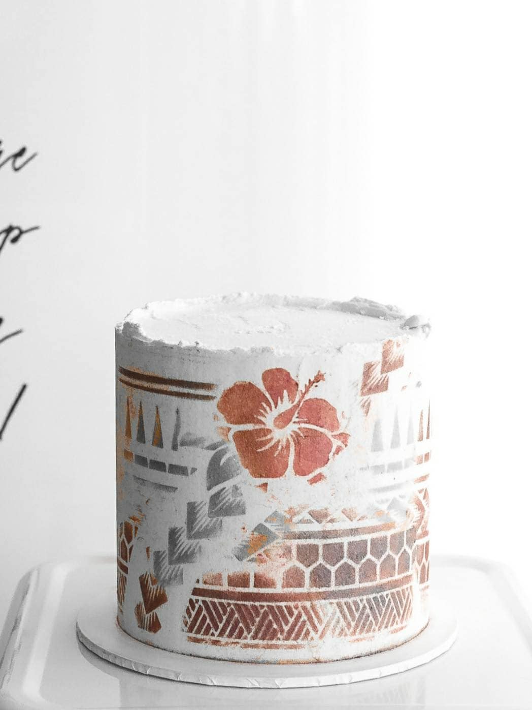 Polynesian Samoan Design Cake Stencil - Craft Cake Wrap - Rising Flower Stencil