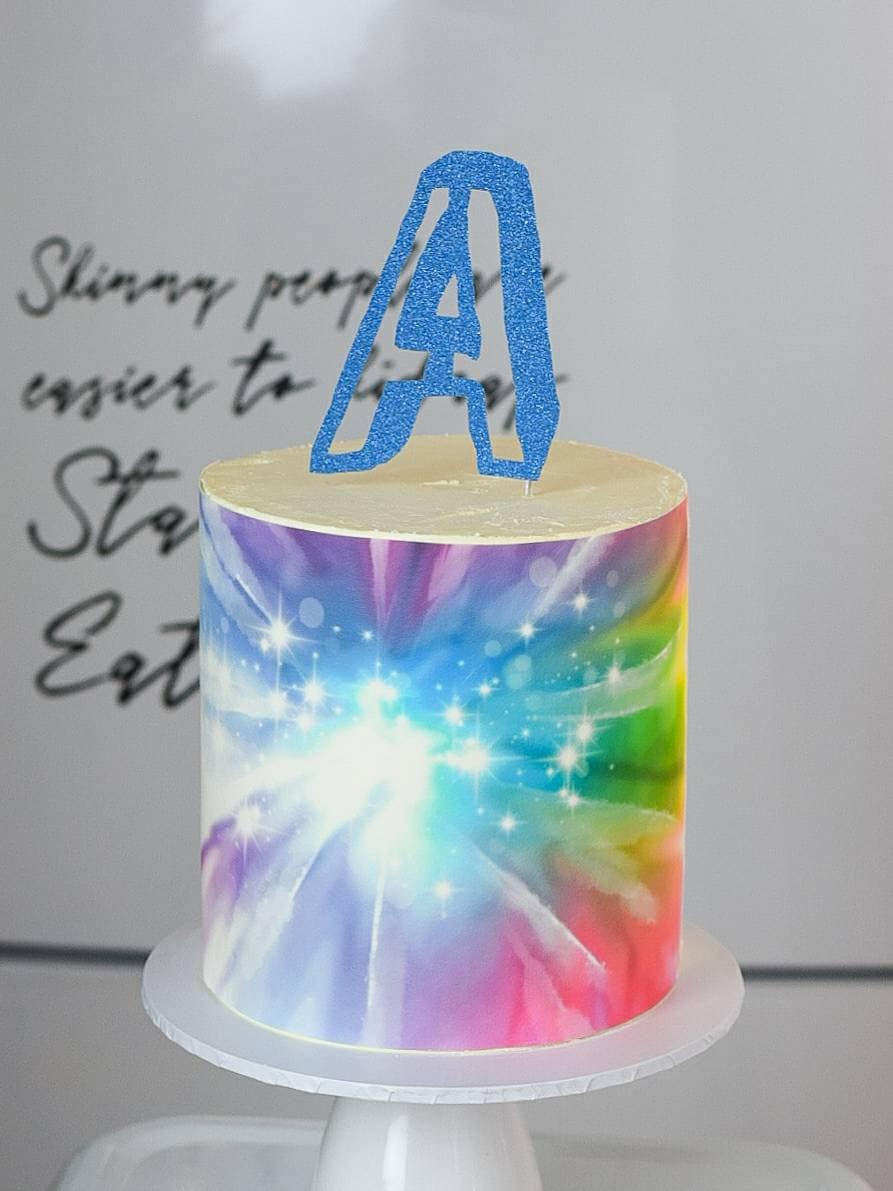 Tie Dye Cake Wrap - A4 Edible Image - Tie Dye Themed Party Props